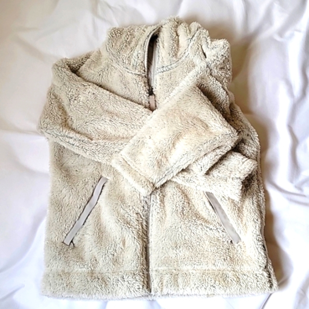 NORTH FACE EUC Rare Style Color Soft Fuzzy Fleece Hooded Winter Jacket Unisex